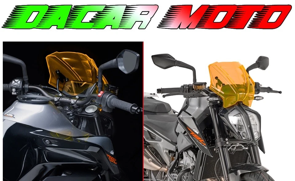 Cupolino NARANJA 25 X 31 CM (H X L) Con Kit De Fijación KTM Duke 790 2018 GIVI - Imagen 1 de 1