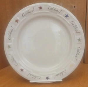 Longaberger WOVAN TRADITIONS IVORY CELEBR! Accent Mittagessen Teller, 9", EUC - Bild 1 von 5