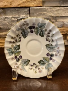 Royal Worcester 5.5” Lavinia Fine Bone China Saucer Blackberries Made In England - Picture 1 of 3
