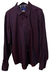 Egara Men's XXL Profilo Tessile Non-Iron Shiny red with pink Dots Dress Shirt - Picture 1 of 9
