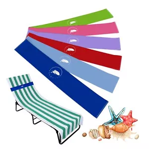 Beach Towel Bands 6 Pack - Stretch Beach Towel Clips for Beach Pool Chairs & ... - Picture 1 of 6