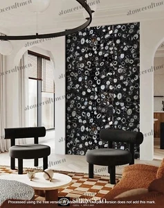 Black Agate Wall Panel Decor| Natural Agate Living Room Wall Panel Interior Deco - Picture 1 of 3