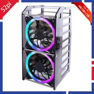 Cluster Stackable Rack Case with Cooling LED Fan for Raspberry Pi Jetson Nano - Picture 1 of 17
