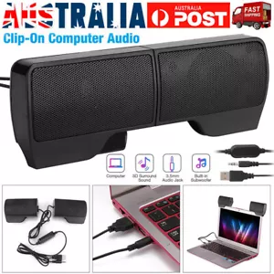 USB Wired Stereo Computer Speakers For PC Laptop Desktop TV Subwoofer Speaker AU - Picture 1 of 11