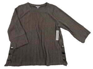 LUXOLOGY Jumper Pullover 3/4 Sleeve Soft Knit Button Detail BNWT Size XL - Imagen 1 de 9