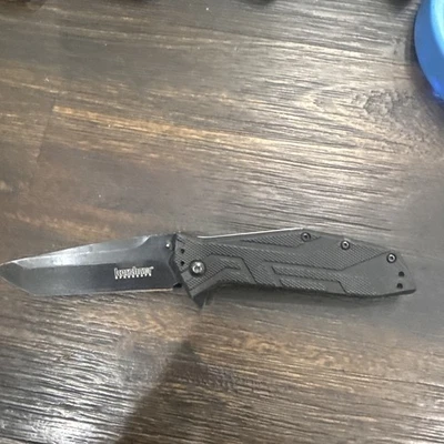 Cuchillo de bolsillo Kershaw Brawler 1990 forro bloqueo borde liso tanto hoja Foto 1 de 4