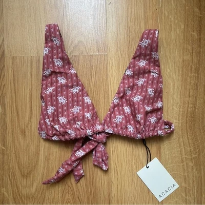 Roupa de banho Acacia Blake top estampa MOHALA biquíni floral rosa - Imagem 1 de 4