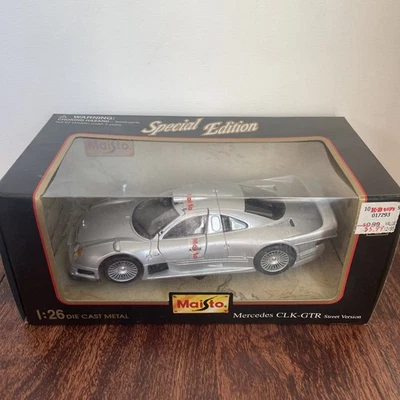 Maisto Mercedes Benz Street Version CLK-GTR 1/26 Scale Diecast Silver In Box - Image 1 of 4