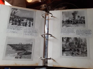 Great WW2 Scrapbook / Photo Album, Okinawa,Leyte,Kwajalein Combat, 70 photos - Picture 1 of 15