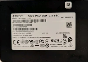 Micron 7300 PRO MTFDHBE7T6TDF-1AW12ABYY Solid State Drive 7.68TB PCI-E NVMe - Picture 1 of 24
