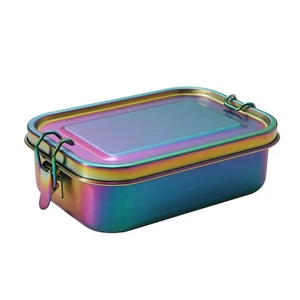 2X(Scatola Bento in Acciaio Inox Porta Pranzo in Metallo a Prova di Perdite con Rimovibile8722 - Foto 1 di 6