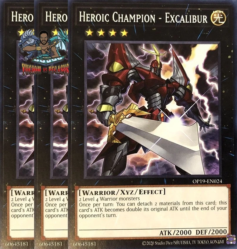 Yugioh! 3x Heroic Champion - Excalibur OP19-EN021 Common LP - Image 1 of 1