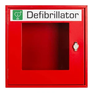 AED Defibrillator Schrank Metall verplombbar abschließbar 400x400x200 mm rot - Bild 1 von 11