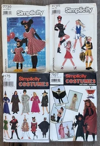 Lot 4 Simplicity Costumes Adult Child Minnie Cheerleader 7730 8786 9175 7927 - Picture 1 of 2