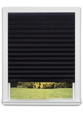 Redi Shade No Tools Original Blackout Plisado Papel Tono Negro, 36 in x 72 in Foto 1 de 4