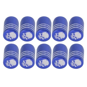 Blue 10PCS Skull Car Wheel Tire Valve Stem Caps For Cars SUVs Bikes Trucks - Picture 1 of 12