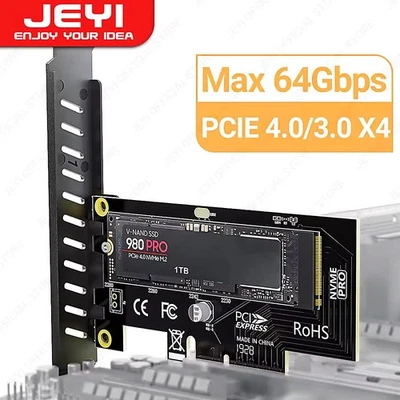 JEYI M.2 NVMe SSD to PCIe 4.0 X4 Adapter Card for Desktop – 64Gbps, Gen 4 - Image 1 of 4