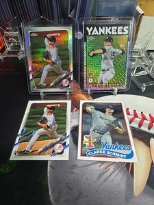 2021 Topps Chrome Clarke Schmidt Rookie Refractor Silver Pack Mojo RC Yankees - Picture 1 of 4