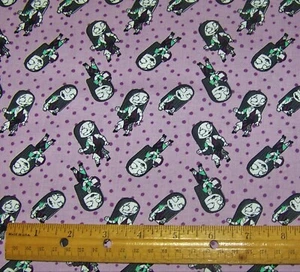 1 yard The Nightmare Before Christmas SALLY on PURPLE DOT 100% Cotton Fabric - Picture 1 of 1