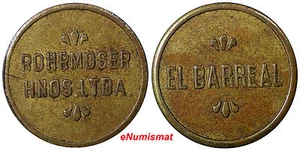 COSTA RICA EL BARREAL ROHRMOSER HNOS LTD COFFEE TOKEN R-SJS 34 (3400) - Picture 1 of 3