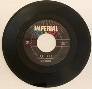 FATS DOMINO-IMPERIAL X5816-IDA JANE/YOU WIN AGAIN 45 RPM-1962 JAZZ BLUES POP VG - Picture 1 of 4