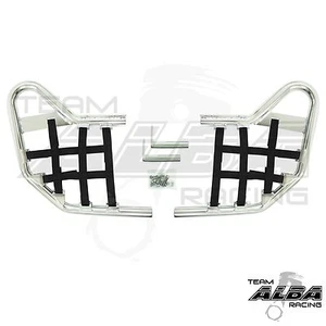 Warrior YFM 350 YFM350 Nerf Bars Alba Racing Silver bar Black nets 210 T1 SB - Picture 1 of 1