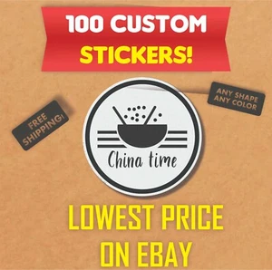 100 pegatinas personalizadas a granel | Etiquetas de productos troquelados | Pegatinas comerciales | Calcomanías - Imagen 1 de 10