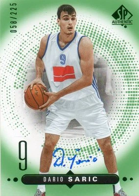 DARIO SARIC 2014-15 SP AUTHENTIC AUTOGRAPHED ON CARD BASKETBALL CARD 58/225 - Image 1 of 2