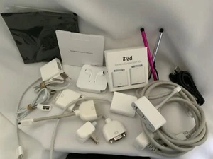 Apple Connectors Accessory Lot Ipad Connection Kit Dongles Power Cables Earbuds - Picture 1 of 9