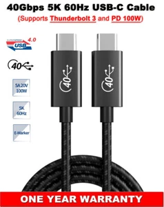 Cable de datos Thunderbolt 4 USB tipo C 100W PD carga rápida/video 8K UHD 40 GBps - Imagen 1 de 11