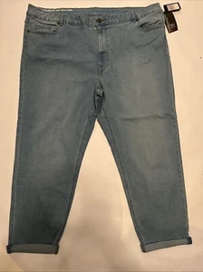 Avenue Denim Premium Stretch Girlfriend Jeans Rolled Cuff, Size 26AV (48x27) NWT - Picture 1 of 17