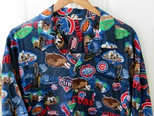 Camicia Chicago Cubs da uomo grande rayon hawaiano in perfette condizioni cubbies - Foto 1 di 2