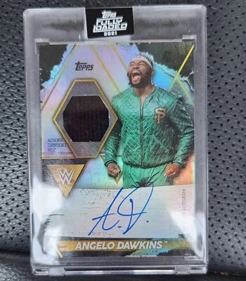 ANGELO DAWKINS 2021 Topps WWE Fully Loaded #P-AD TURNBUCKLE RELIC ON-CARD AUTO - Image 1 of 2