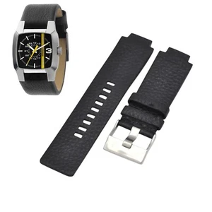Correa de reloj de cuero negro DZ1089 27 mm para diésel - Imagen 1 de 7