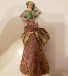 Media muñeca vintage Art Deco para niña cepillo miga tocador whisk porcelana - Imagen 1 de 18