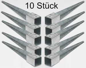 10 Bodenhülsen Einschlaghülsen 90mm Pfosten-träger 75 cm lang Holz-Lamellen-zaun - Bild 1 von 7