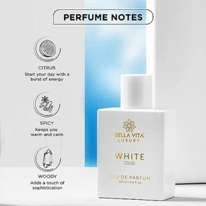 Bella Vita Luxury White Oud Eau De Parfum Unisex Perfume Orange, Fressia & Tobac - Picture 1 of 4