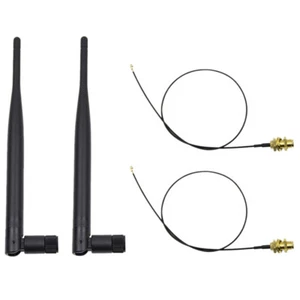 6dBi 2.4GHz 5GHz Dual Band WiFi RP-SMA Antenna + 1x 12cm U.fl IPEX Cable N;m' - Zdjęcie 1 z 12