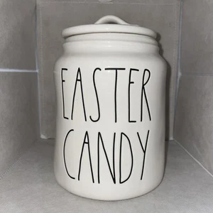 Pre-Owned RAE DUNN Artisan Collection LL "EASTER CANDY" 8" Canister By Magenta - Picture 1 of 4