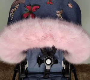 Kinderwagen Fell Winterset Pelzkapuzenborte Pelze Neu Baby Pink von Kinderwagen - Bild 1 von 5
