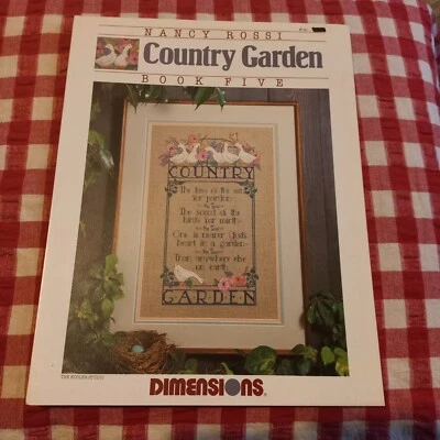😇 Dimensions #140 Nancy Rossi Country Garden Cross Stitch pattern vtge book 5 - image 1 of 3