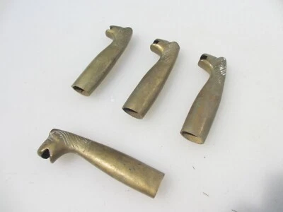 Antiguos acabados de herrajes de león de latón ¿palo de bastón Oriente Medio? "Asian x4 4"  Foto 1 de 4