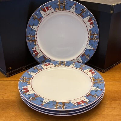 "Juego de 4 platos de cena Sakura muñeco de nieve Debbie Mumm 11"" vacaciones de Navidad" Foto 1 de 4