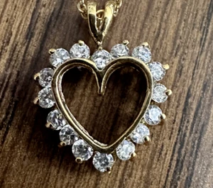 Vtg Lindenwold Jewelry 18” Gold Plate Chain & Heart Pendant - Picture 1 of 4