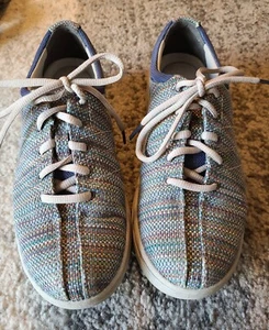 Dansko Brandi Womens 38 Navy Multicolor Canvas Sneaker Lace Up Shoe US 7.5 - Picture 1 of 10