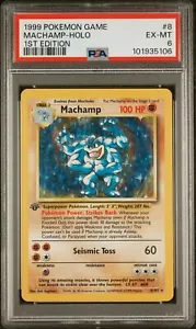 PSA 6 1999 Pokemon Game 8 Machamp-Holo 1st Edition Fast & Free Delivery! - Picture 1 of 2