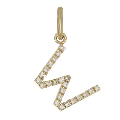 14k Yellow White or Rose Gold Diamond Initial Letter W Charm Pendant - Image 1 of 4