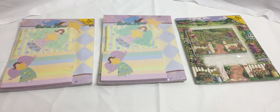 3 paquetes de bloc de notas y sobres fijos Forget Me Not vintage saludos americanos Foto 1 de 4