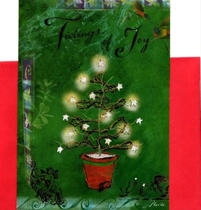 Merry Christmas Tree Glad Tidings Of Joy Flavia Holiday Greeting Card - Picture 1 of 3