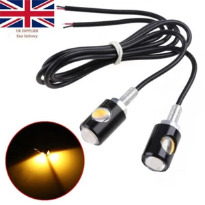 2x LED Mini-Tiny MotorBike Indicators Turn Signals Light For Motorcycle Black. - Picture 1 of 7